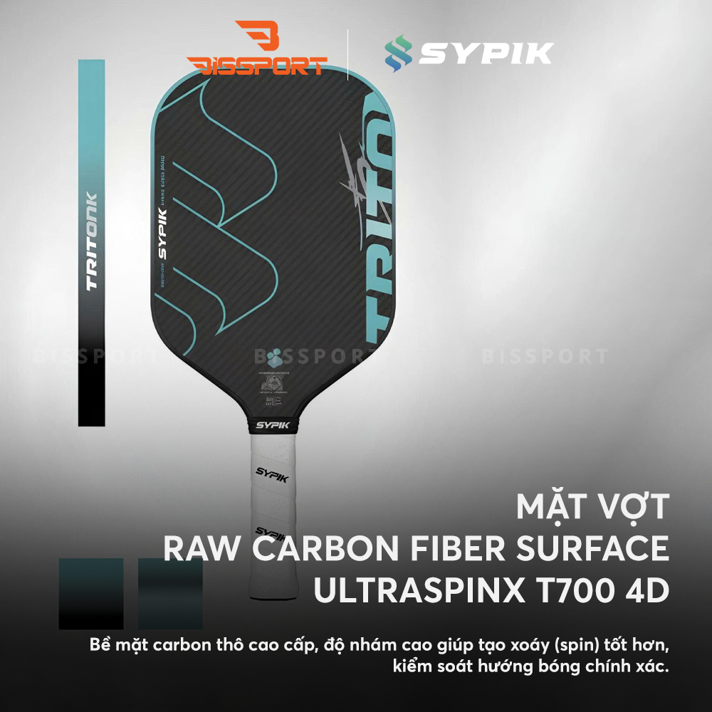 Vợt Pickleball Sypik Triton 5 Chính Hãng - Vàng - Đa Màu Sắc – Bền, Ổn Định - Mặt Carbon Siêu Nhám - Giữ Bóng Lâu- Kiểm Soát